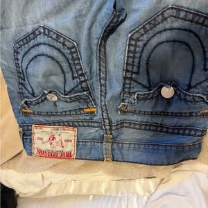 True Religion Light Blue Denim with Contrast Stitching